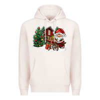 Pale Pink christmas gnomes barnyard Premium Hoodie - FaDigitalArtStudio