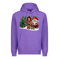 Purple christmas gnomes barnyard Premium Hoodie - FaDigitalArtStudio
