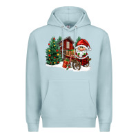 Blue Mist christmas gnomes barnyard Premium Hoodie - FaDigitalArtStudio