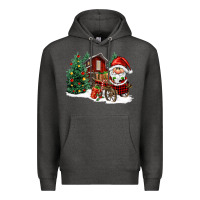 Charcoal Heather christmas gnomes barnyard Premium Hoodie - FaDigitalArtStudio