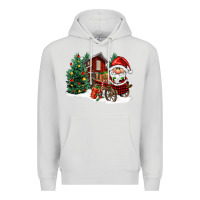 Dove Grey christmas gnomes barnyard Premium Hoodie - FaDigitalArtStudio