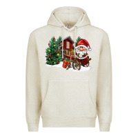 Oatmeal Heather christmas gnomes barnyard Premium Hoodie - FaDigitalArtStudio