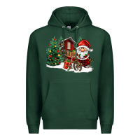 Sports Green christmas gnomes barnyard Premium Hoodie - FaDigitalArtStudio