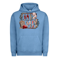 Pigment Pebble Blue mimi baseball Urban Hoodie - RacoonDesign