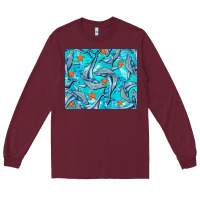 Burgundy humpback whale mousepad Long Sleeve Tee - BarkalooDesign