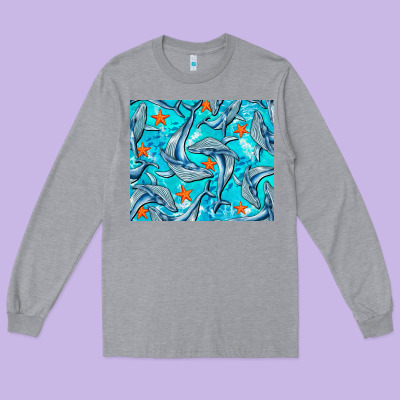 Humpback Whale Mousepad Long Sleeve Tee Designed By Barkaloodesign