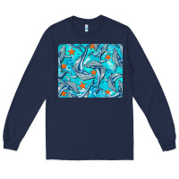 Navy humpback whale mousepad Long Sleeve Tee - BarkalooDesign