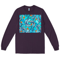 Plum humpback whale mousepad Long Sleeve Tee - BarkalooDesign