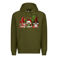Army Green christmas gnomies Premium Hoodie - FaDigitalArtStudio