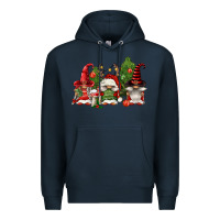 Navy christmas gnomies Premium Hoodie - FaDigitalArtStudio