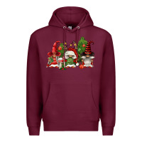 Burgundy christmas gnomies Premium Hoodie - FaDigitalArtStudio