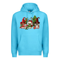 Ocean Blue christmas gnomies Premium Hoodie - FaDigitalArtStudio
