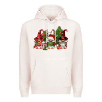 Pale Pink christmas gnomies Premium Hoodie - FaDigitalArtStudio
