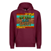 Burgundy sweet and sassy Juneteenth Premium Hoodie - HRA Design Shop