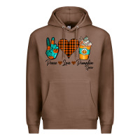 Chestnut Peace Love Pumpkin Spice Premium Hoodie - CowhideDigitalArt