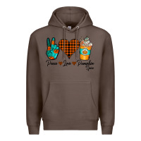 Coffee Peace Love Pumpkin Spice Premium Hoodie - CowhideDigitalArt