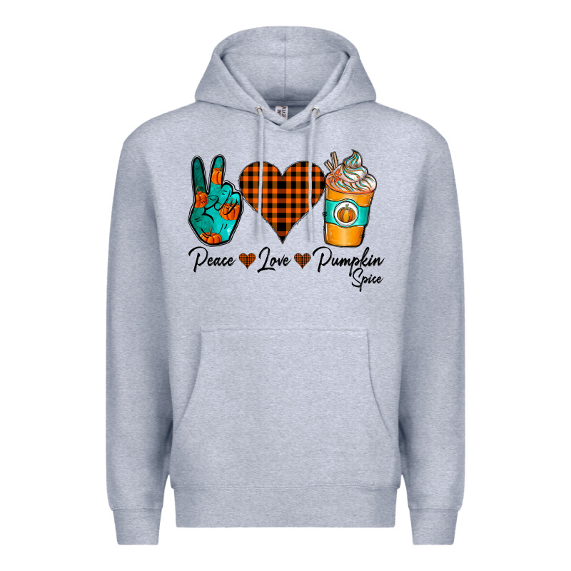 Peace Love Pumpkin Spice Premium Hoodie by CowhideDigitalArt | Teevron