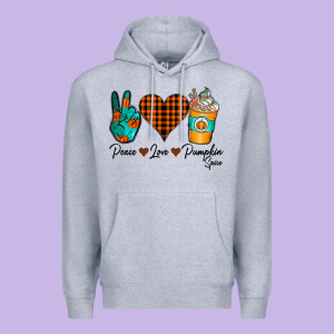 Peace Love Pumpkin Spice Premium Hoodie Designed By Cowhidedigitalart