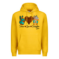 Lemon Peace Love Pumpkin Spice Premium Hoodie - CowhideDigitalArt