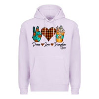 Lilac Peace Love Pumpkin Spice Premium Hoodie - CowhideDigitalArt