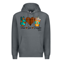 Rock Peace Love Pumpkin Spice Premium Hoodie - CowhideDigitalArt