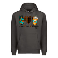 Smoke Peace Love Pumpkin Spice Premium Hoodie - CowhideDigitalArt