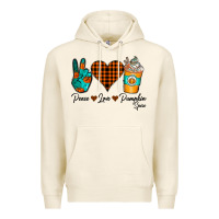 Tofu Peace Love Pumpkin Spice Premium Hoodie - CowhideDigitalArt