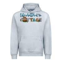 Heather Grey life is better at the cottage Urban Hoodie - HRA Design Shop