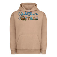 Pigment Burro life is better at the cottage Urban Hoodie - HRA Design Shop
