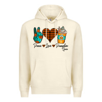 Sandshell Peace Love Pumpkin Spice Premium Hoodie - CowhideDigitalArt