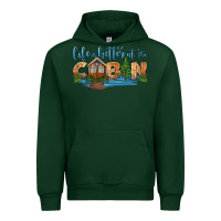 Forest Green life is better at the cabin Urban Hoodie - HRA Design Shop
