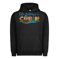 Pigment Black life is better at the cabin Urban Hoodie - HRA Design Shop