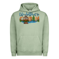 Pigment Oil Green life is better at the cabin Urban Hoodie - HRA Design Shop