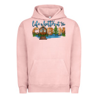 Pigment Salmon life is better at the cabin Urban Hoodie - HRA Design Shop