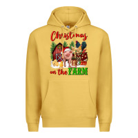Antique Gold christmas on the farm Premium Hoodie - FaDigitalArtStudio