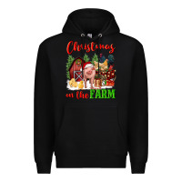 Black christmas on the farm Premium Hoodie - FaDigitalArtStudio