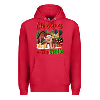 Cardinal christmas on the farm Premium Hoodie - FaDigitalArtStudio