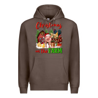 Coffee christmas on the farm Premium Hoodie - FaDigitalArtStudio