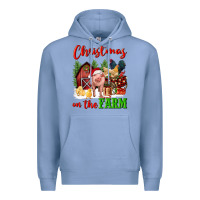 Colony Blue christmas on the farm Premium Hoodie - FaDigitalArtStudio