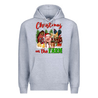 Heather Grey christmas on the farm Premium Hoodie - FaDigitalArtStudio