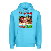 Ocean Blue christmas on the farm Premium Hoodie - FaDigitalArtStudio