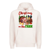 Pale Pink christmas on the farm Premium Hoodie - FaDigitalArtStudio