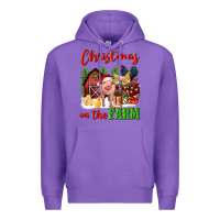 Purple christmas on the farm Premium Hoodie - FaDigitalArtStudio