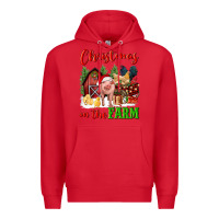 Red christmas on the farm Premium Hoodie - FaDigitalArtStudio