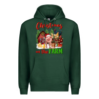 Sports Green christmas on the farm Premium Hoodie - FaDigitalArtStudio