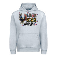 Heather Grey american woman Urban Hoodie - CowhideDigitalArt