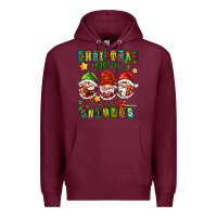 Burgundy christmas with my gnomies Premium Hoodie - FaDigitalArtStudio
