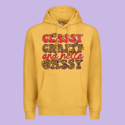Classy Crafty And Hella Sassy Premium Hoodie Designed By Hra Design Shop