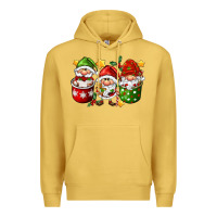 Antique Gold coffee cup santa gnomies Premium Hoodie - FaDigitalArtStudio