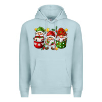 Blue Mist coffee cup santa gnomies Premium Hoodie - FaDigitalArtStudio